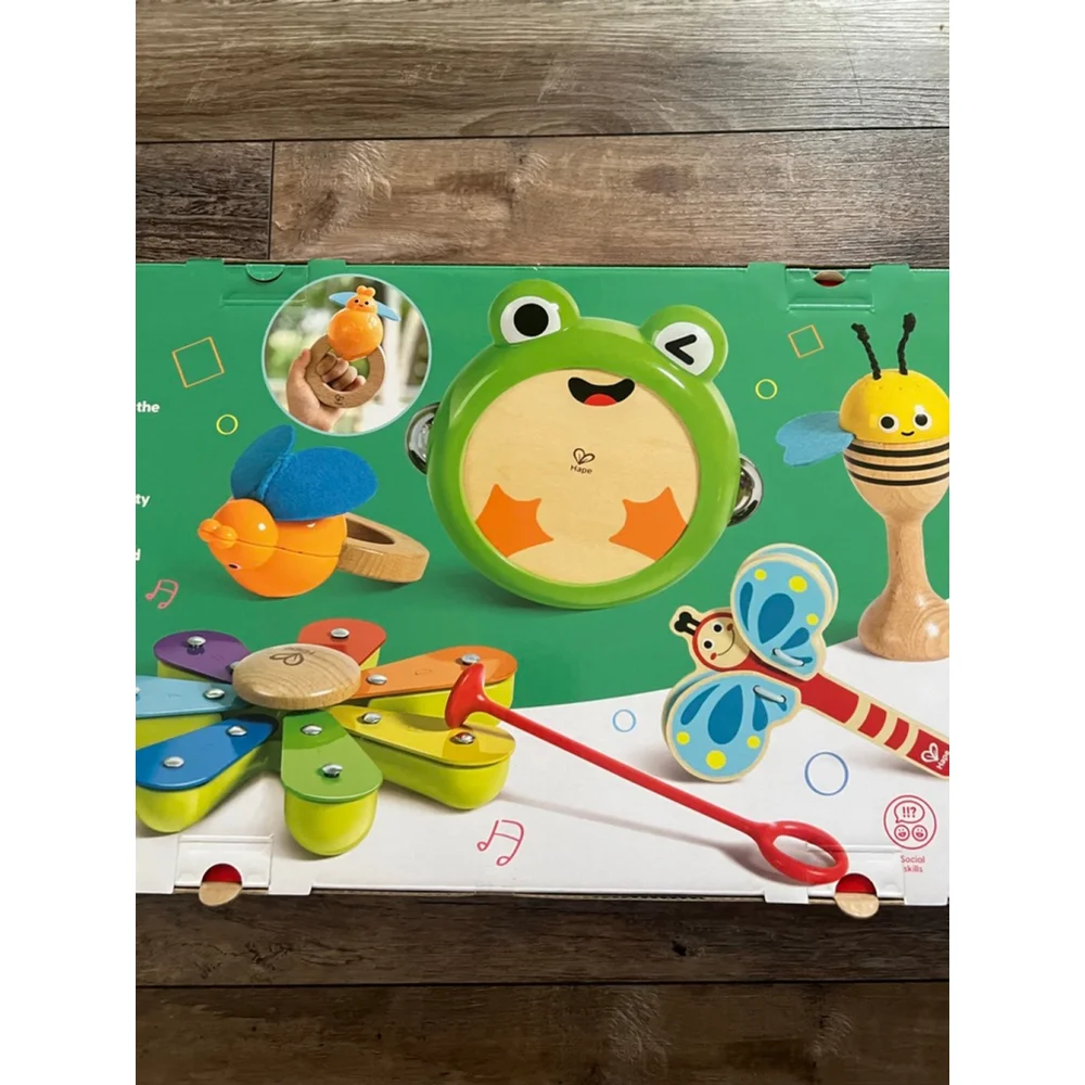 NEW Baby Hape Nature Band Rhythm Kit One Size Green Multicolor Learning Toy